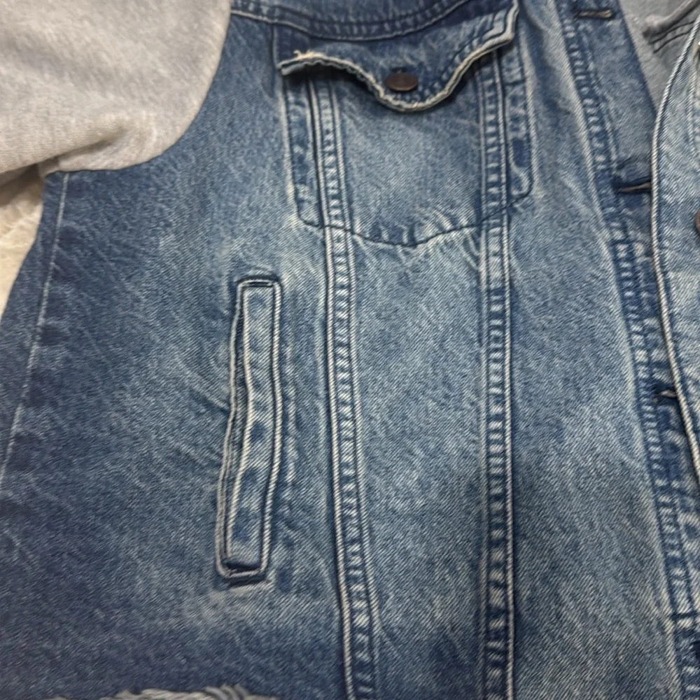 FREE PEOPLE We The Free Throwback Medium Denim Layered Look Jacket - Picture 12 of 12
